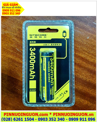 Nitecore NL1834R; Pin sạc 3.7v Nitecore NL1834R 3400mAh _Pin 18650 Pin có cổng USB